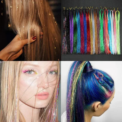 Glitter hair tinsels