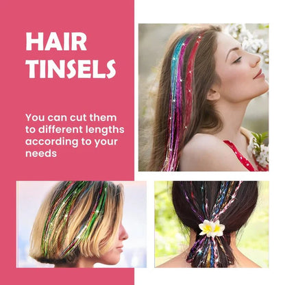 Glitter hair tinsels